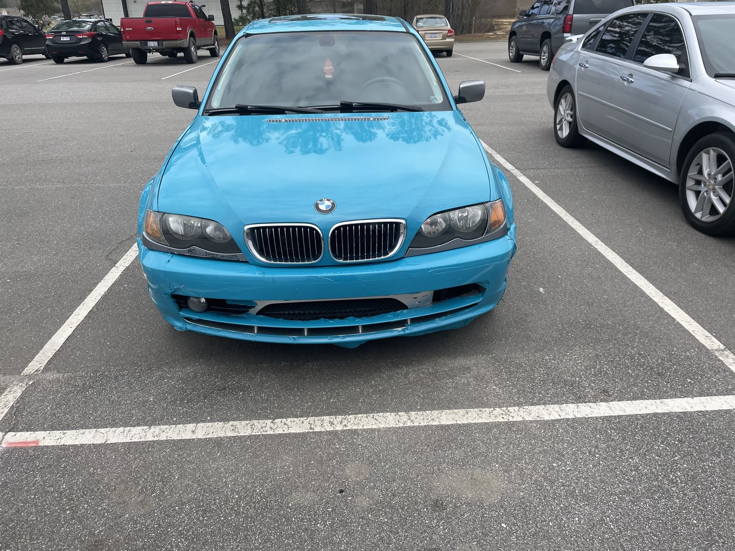 Customer photo review of High Glossy Miami Blue Vinyl Wrap