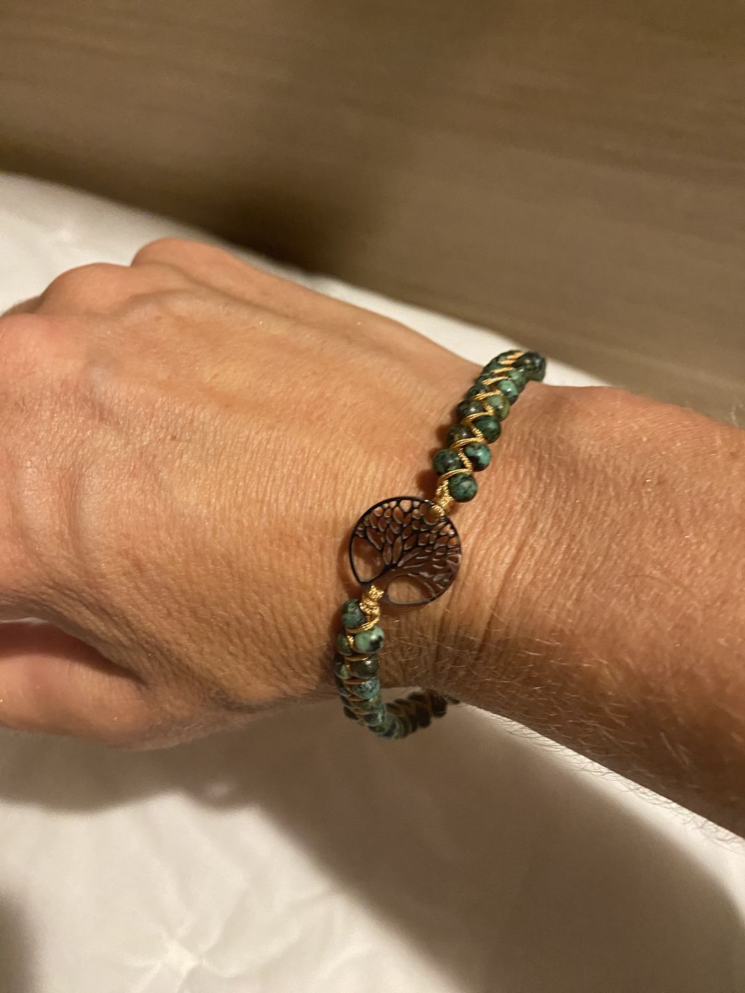 Customer photo review of Tree of Life African Jasper Bracelet