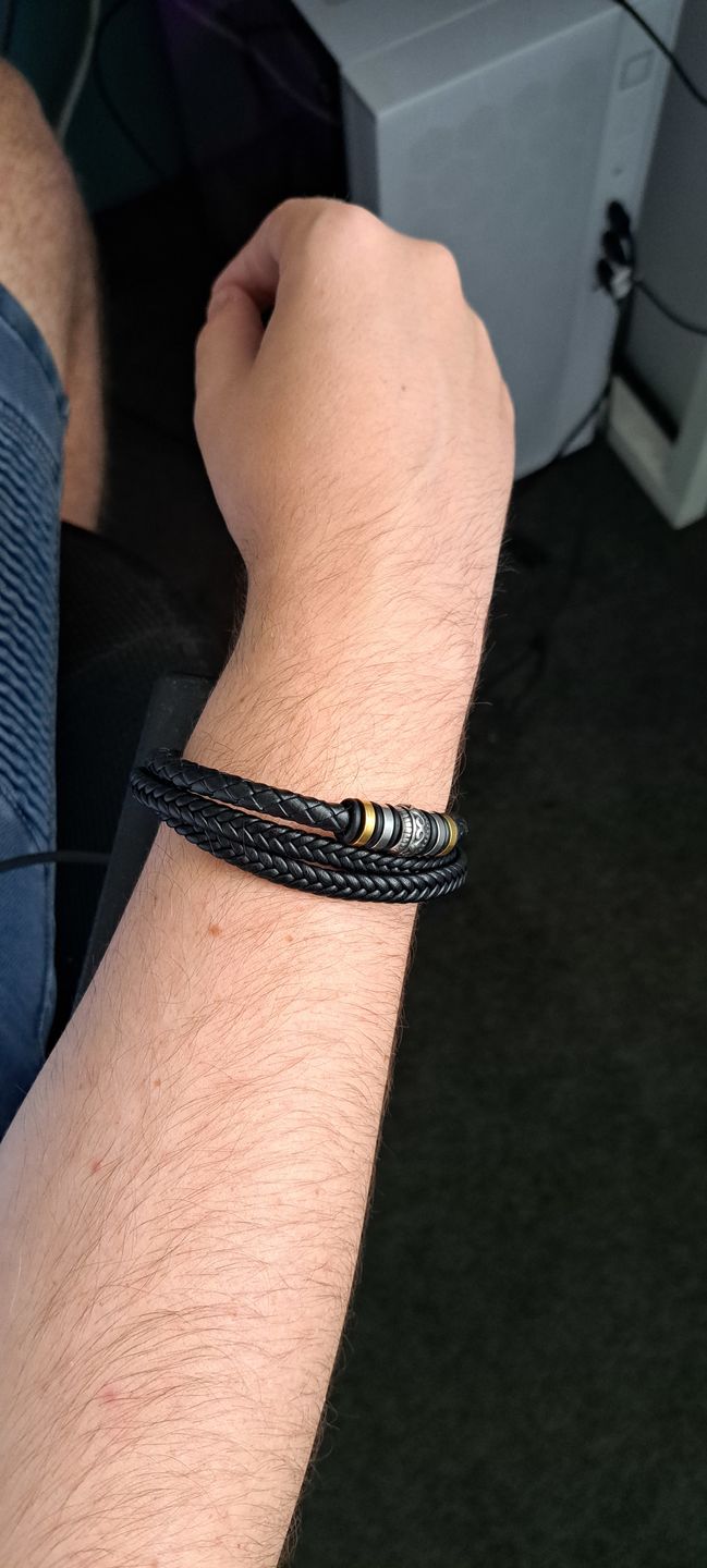 Customer photo review of To My Son | Love You Forever | Leather Braid Bracelet