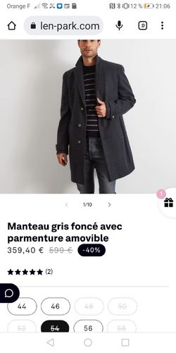 Customer photo review of Manteau gris foncé avec parmenture amovible