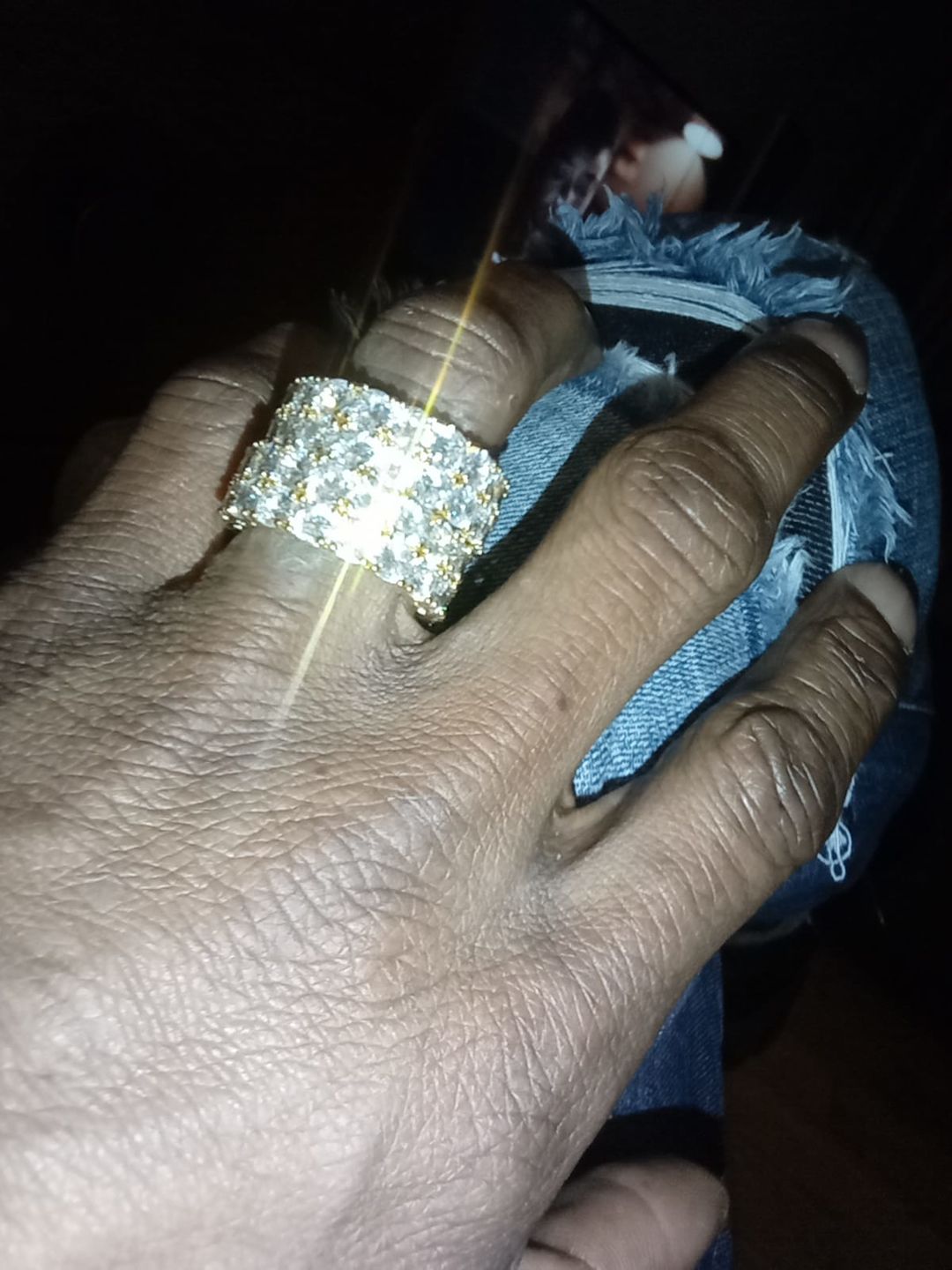 Customer photo review of Double Row Diamond Ring - Gold