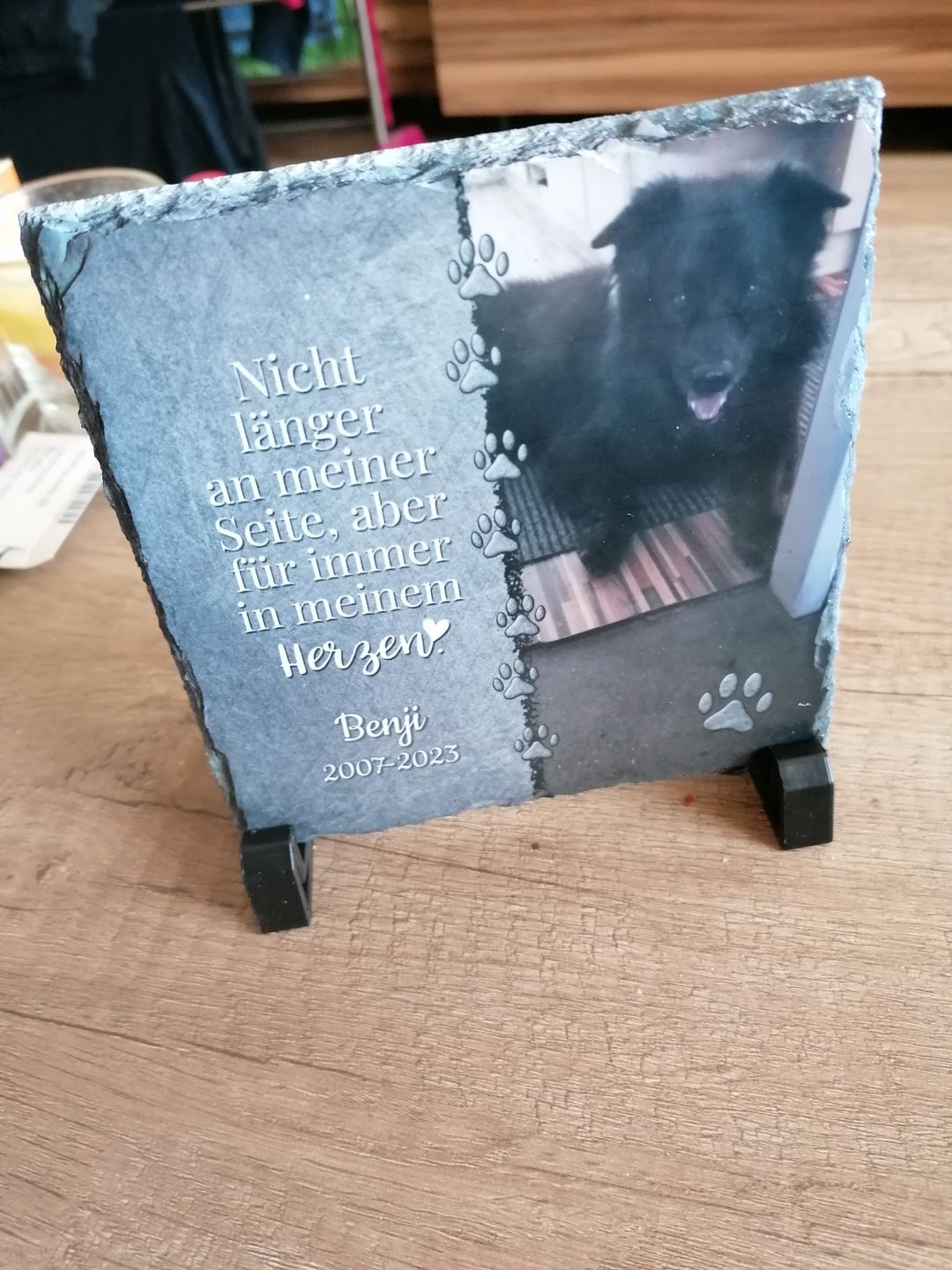 Customer photo review of Für immer im Herzen - Individuelle Schieferplatte