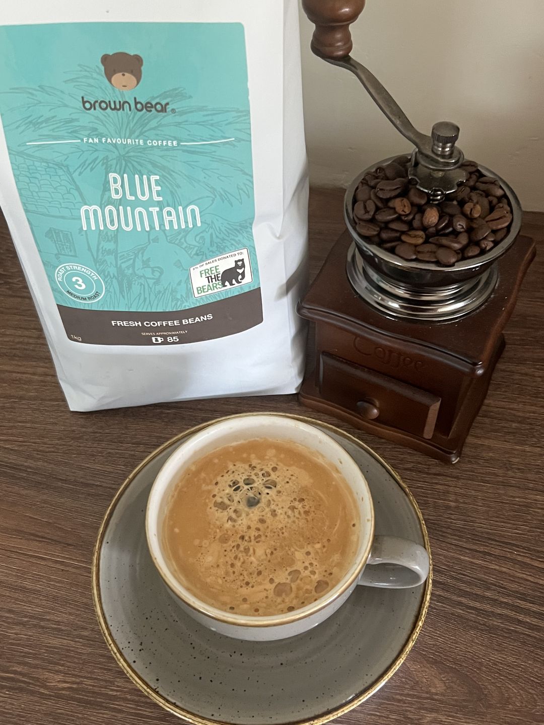 Customer photo review of Brown Bear Blue Mountain Coffee, Strength 3, Medium Roast