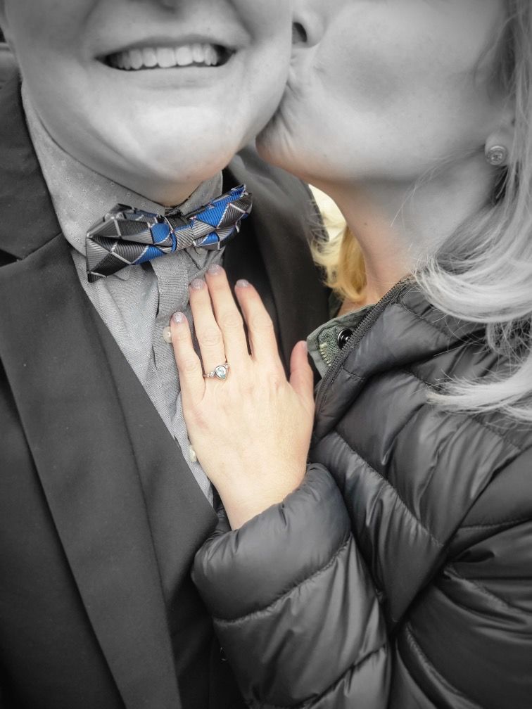 Customer photo review of Custom Listing for Carlene - Aquamarine and Platinum Ring Set