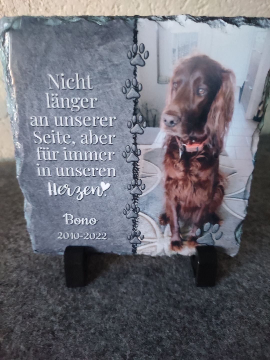 Customer photo review of Für immer im Herzen - Individuelle Schieferplatte