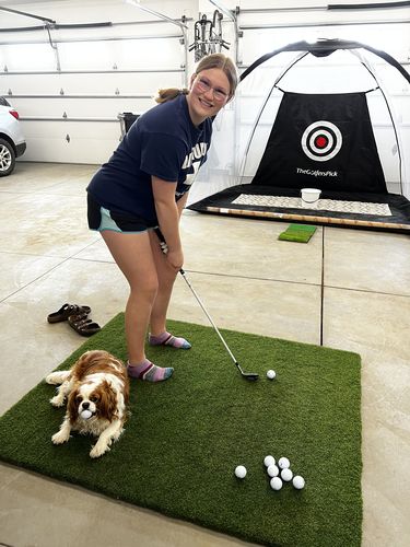 Customer photo review of TeeStrike Champ Golf Mat 4'x5'