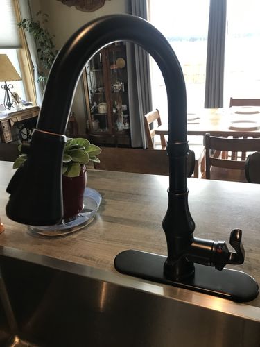Customer photo review of Pull-Down 3 Sprayers Kitchen Faucet Oil Rubbed Bronze