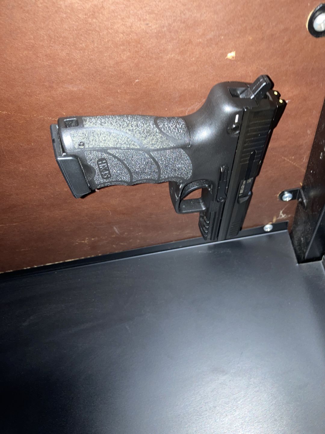 Customer photo review of FlexSolo Gun Magnet Mount - Holds Up to 43 Pounds - Perfect for Cars, Gun Safes, Offices