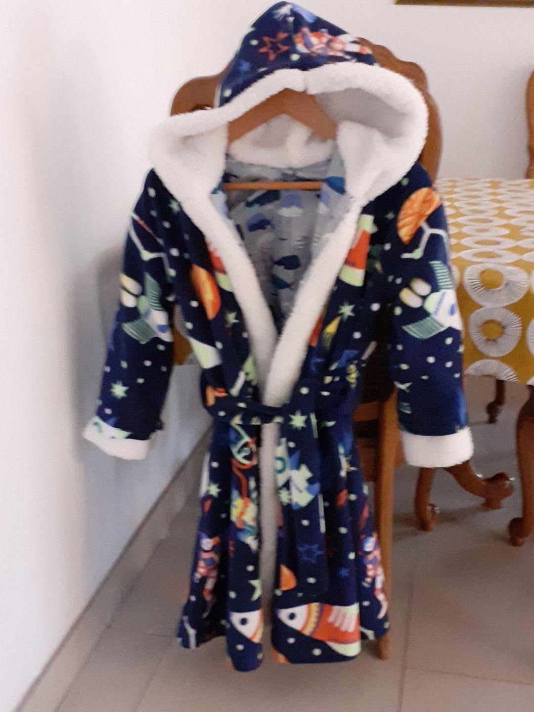 Customer photo review of Rockets in Outer Space Anti Pill Polar Fleece Fabric