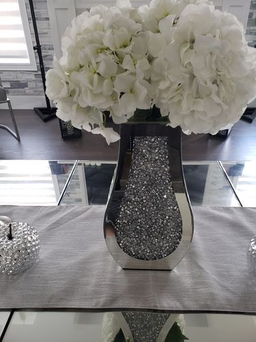Customer photo review of 15" Mirrored Crystal Table Vase