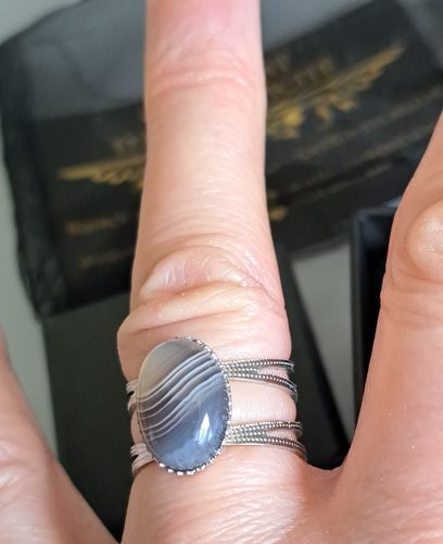Customer photo review of BAGUE REGLABLE AGATE DE BOTSWANA