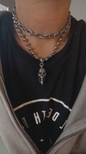Customer photo review of "The Cathedral" Spiked Link Chain Necklace