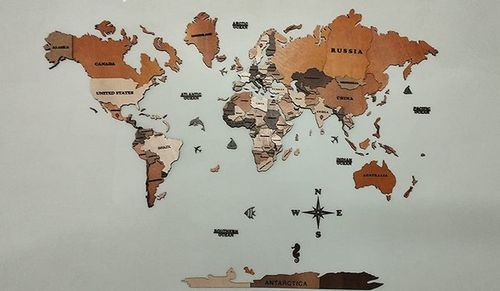 Customer photo review of 3D Wooden World Map Multicolor