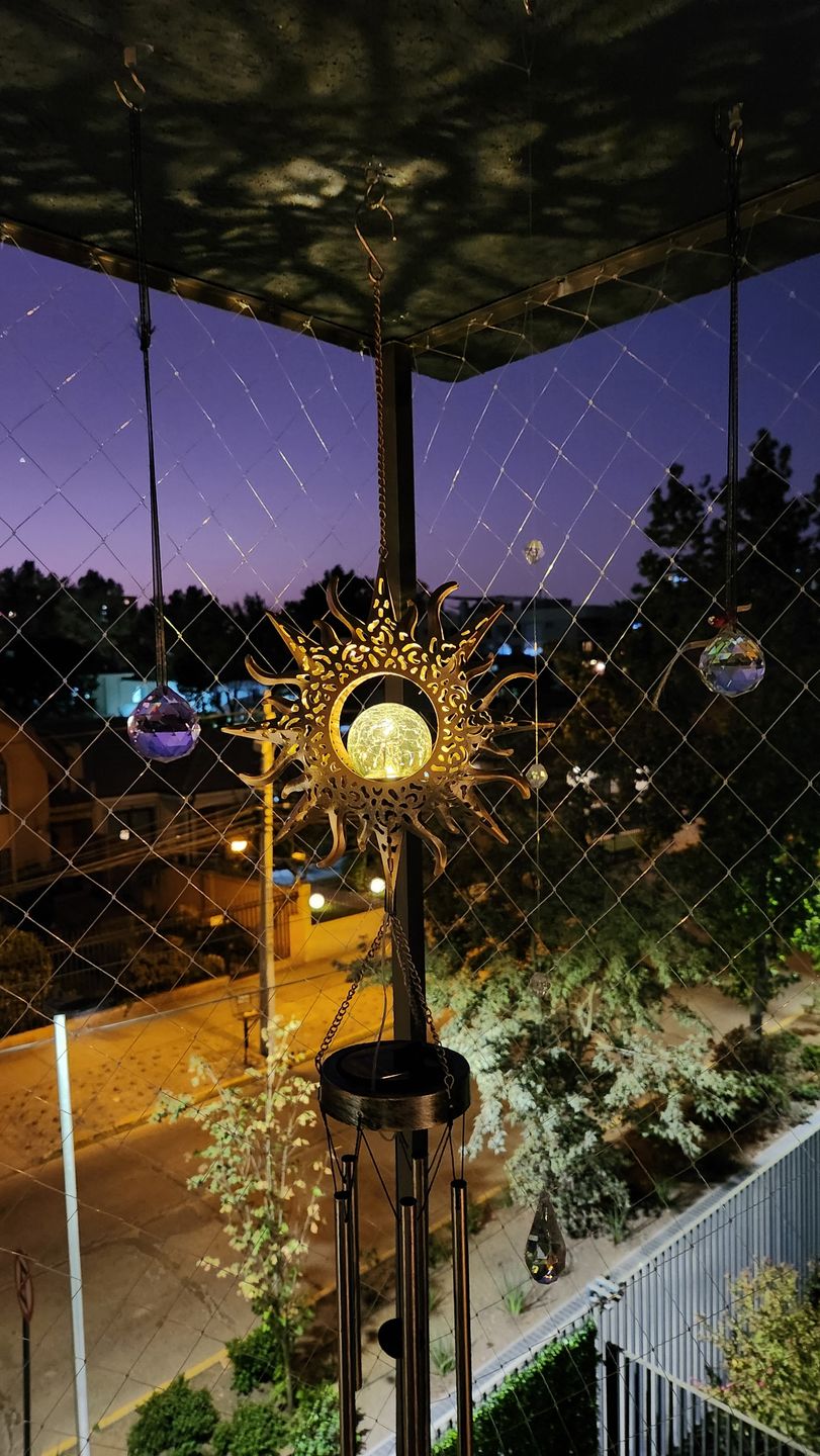Customer photo review of Colgante de Viento Solar - Largo 1 m Inoxidable IP44 Luz Cálida