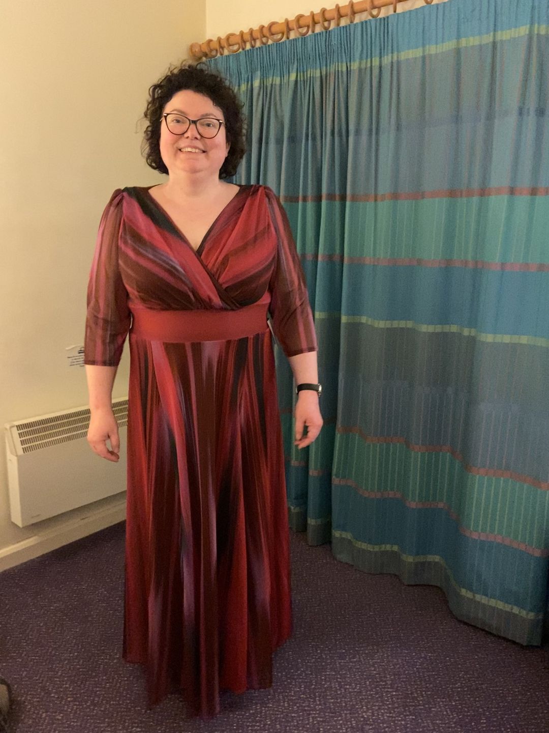 Customer photo review of Verity Wine Ikat Print Maxi Gown