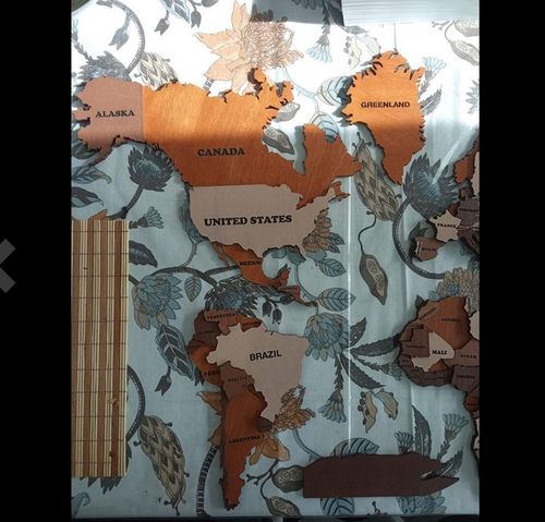 Customer photo review of 3D Wooden World Map Multicolor