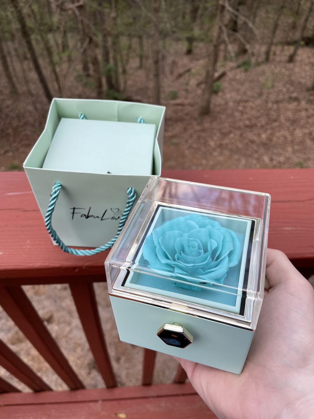 Customer photo review of Eternal Rose Box - W/ Engraved Necklace & Real Rose