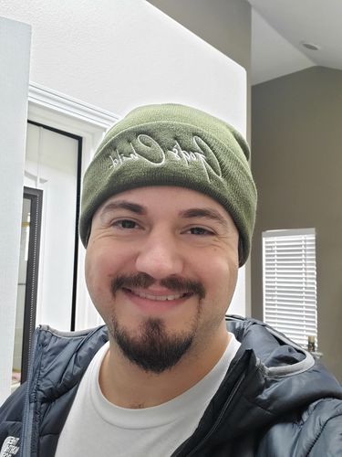 Customer photo review of God`s Child Signature "Army" Beanie