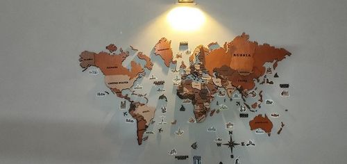 Customer photo review of 3D Wooden World Map Multicolor
