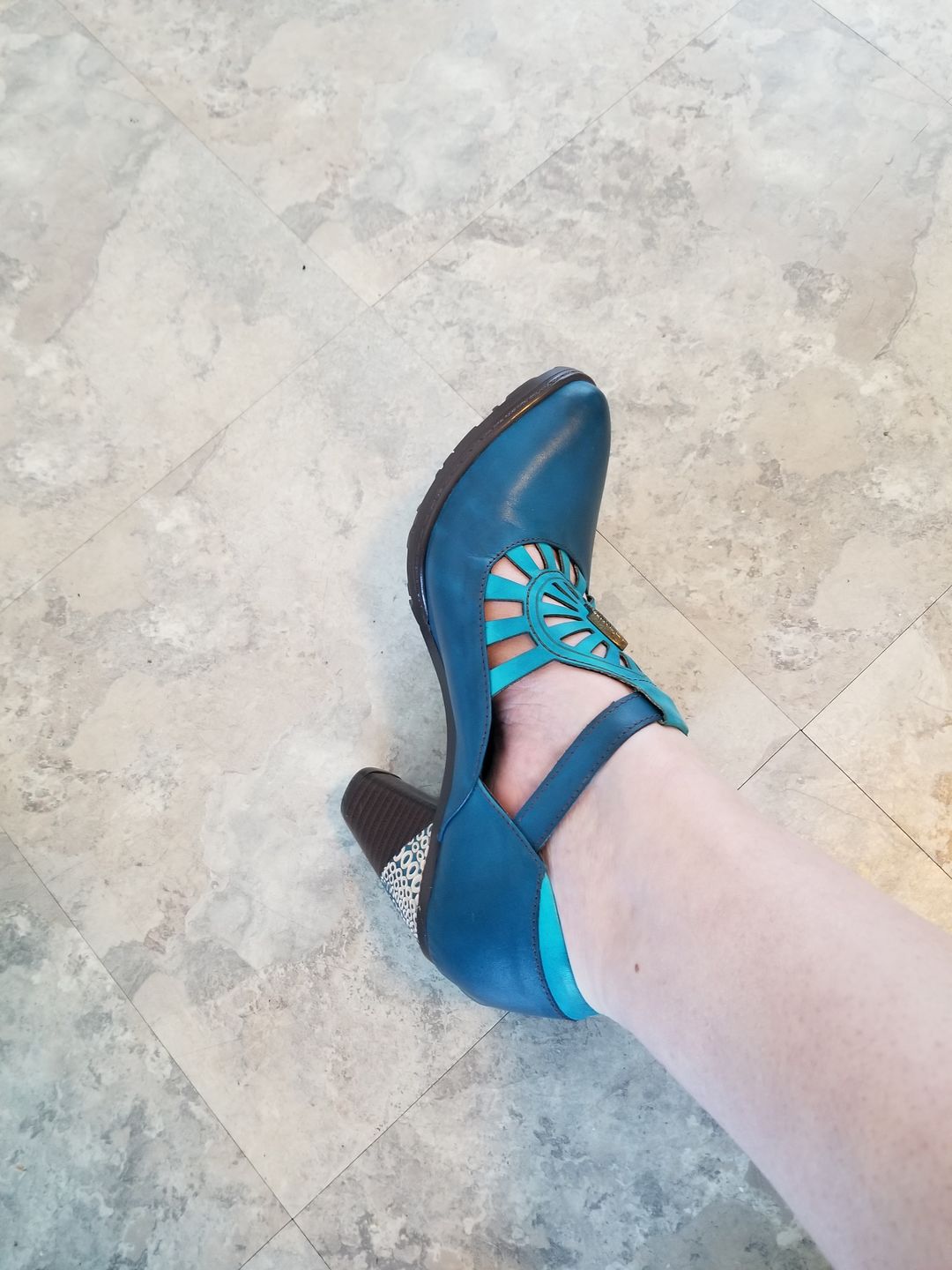 Customer photo review of Retro Leather Grace Adjustable Belt Pumps