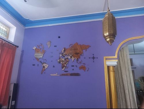 Customer photo review of 3D Wooden World Map Multicolor
