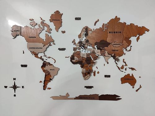 Customer photo review of 3D Wooden World Map Multicolor