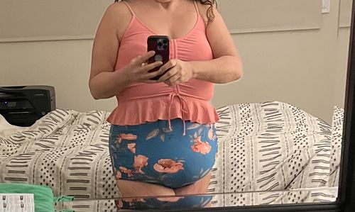 Customer photo review of Sun Baked Bottoms | Blue Floral