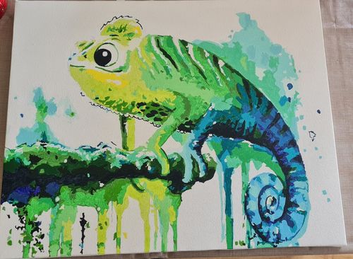 Customer photo review of Malen nach Zahlen - Chamäleon grün - by Tiny Tami