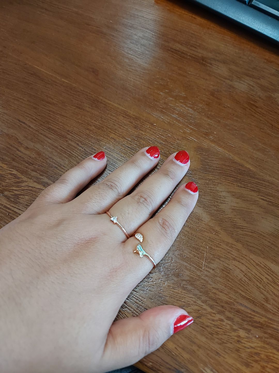 Customer photo review of 'Small Love' Crystal Heart Ring