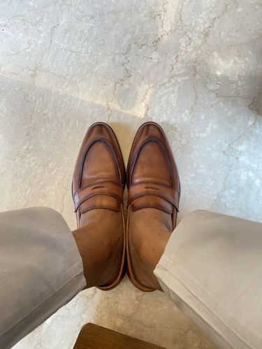 Customer photo review of Cognac Penny Loafers - Ultra-Flex