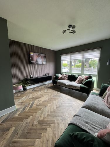 Customer photo review of SlatWall Acoustic Walnut