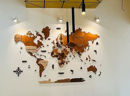Customer photo review of 3D Wooden World Map Multicolor