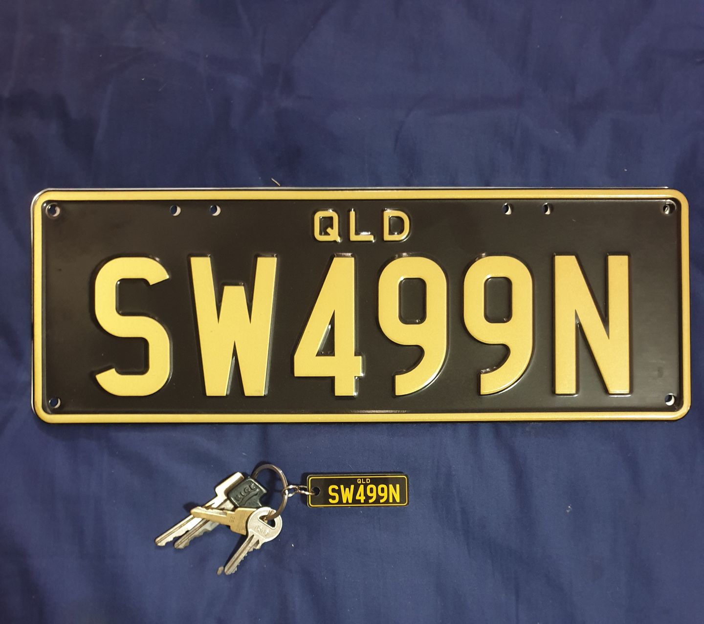 Customer photo review of QLD Colour Licence Plate Custom Keychain