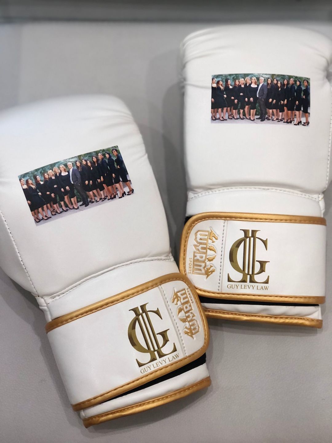 Customer photo review of Custom White PU Leather Boxing Training Gloves C15