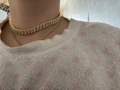 Customer photo review of ICY CUBANA CHAIN. - 8MM 18K GOLD