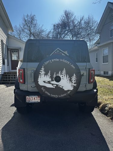 Customer photo review of Custom Spare Tire Cover for Jeep, RV, Bronco Camper, Trailer, & More