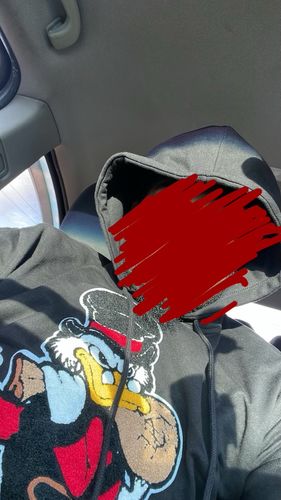 Customer photo review of Men Secure The Bag Chenille Hoodie