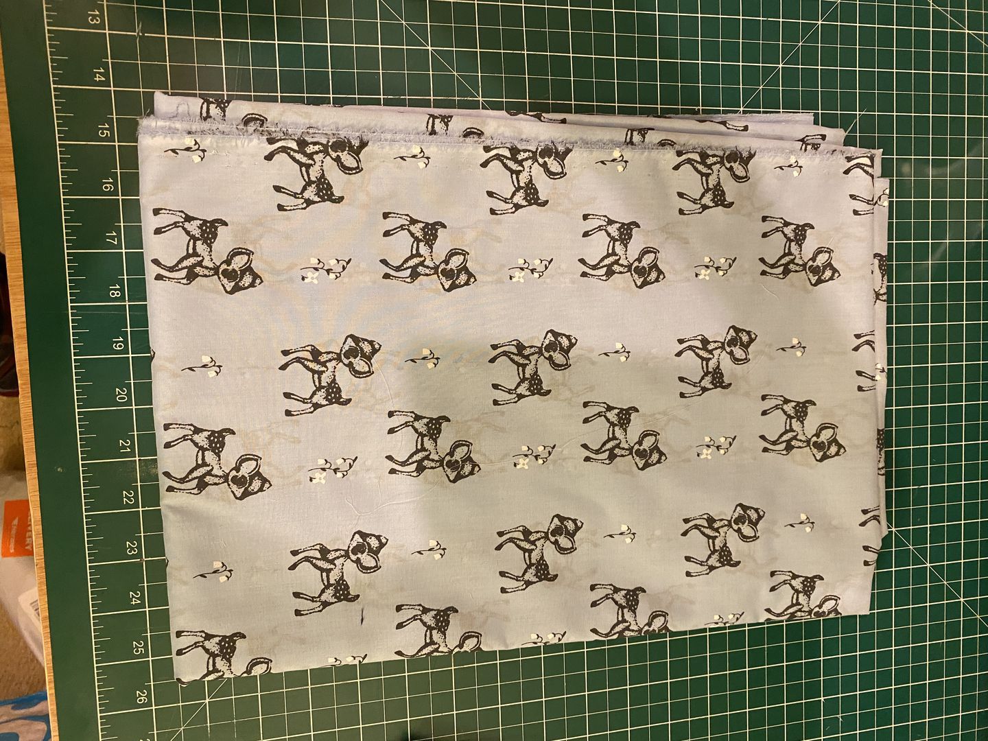 Customer photo review of Baby Deers and Flowers Polycotton Fabric