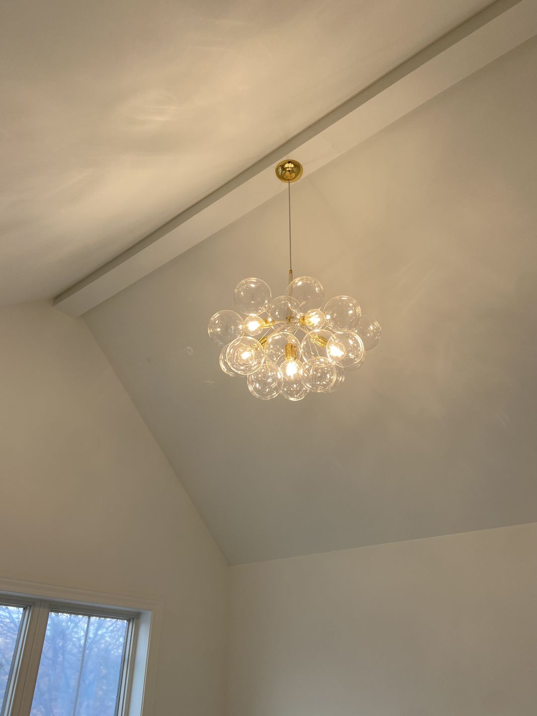 Customer photo review of Modern Clear Glass Bubble Cluster Chandelier