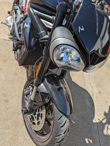 Customer photo review of Triumph Street Triple Front Turn Signal Adapters