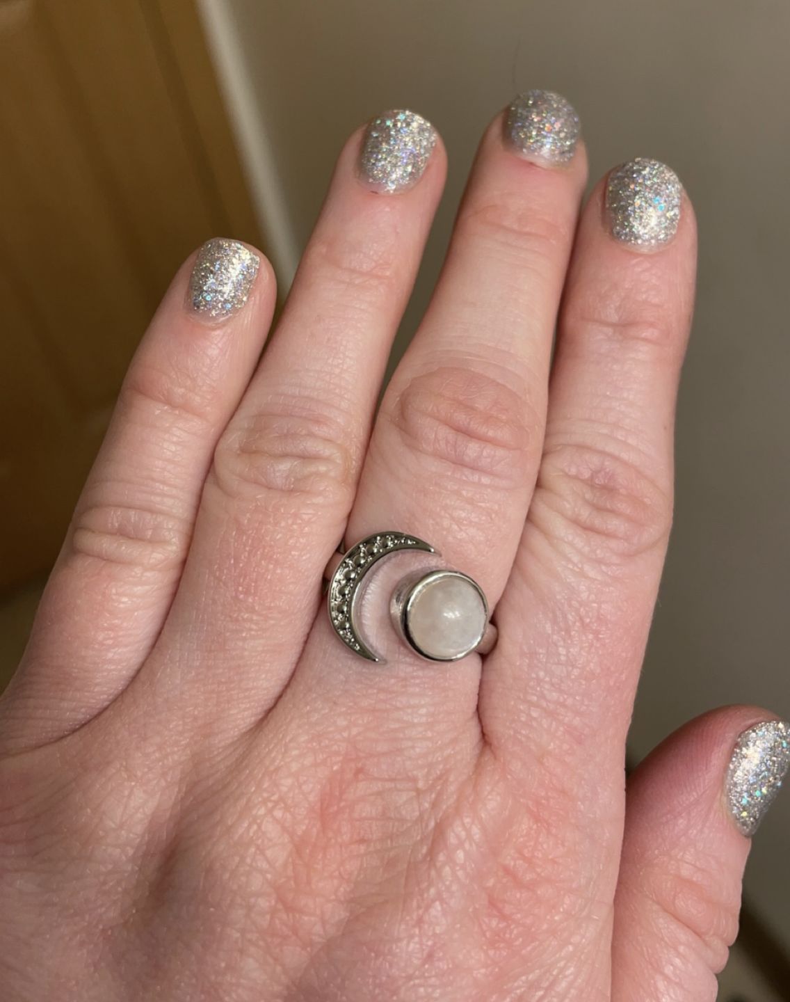 Customer photo review of Young Moon Moonstone Ring