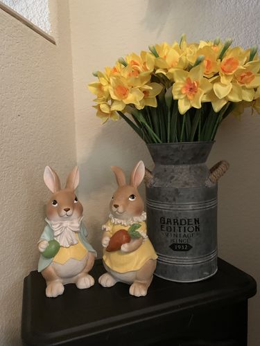 Customer photo review of March Birth Flower 15 Pcs Daffodils Bouquet Stems Artificial Silk Flower
