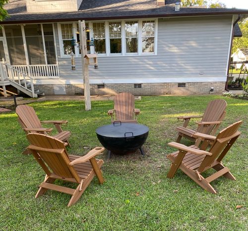 Customer photo review of Set of 4 - DuraWeather Poly® King Size Folding Adirondack Chairs With Built In Cup Holders