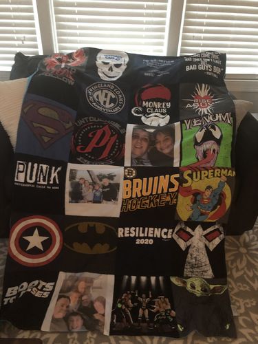 T-shirt quilt featuring bruins hockey by kathy from MA