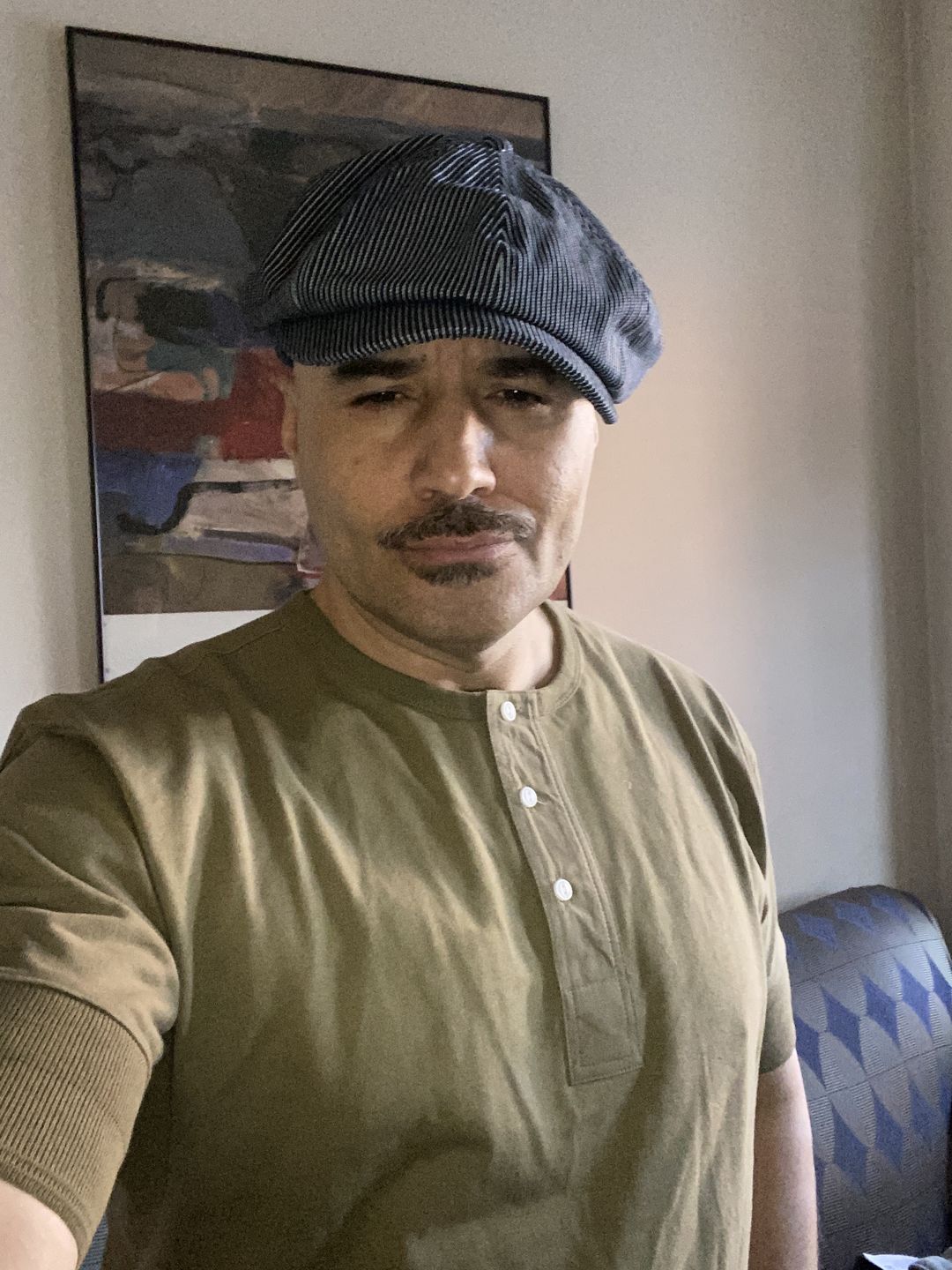 Customer photo review of Vintage Short Sleeve Henley T-Shirt - Olive