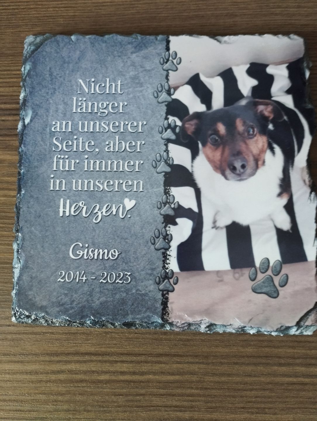 Customer photo review of Für immer im Herzen - Individuelle Schieferplatte