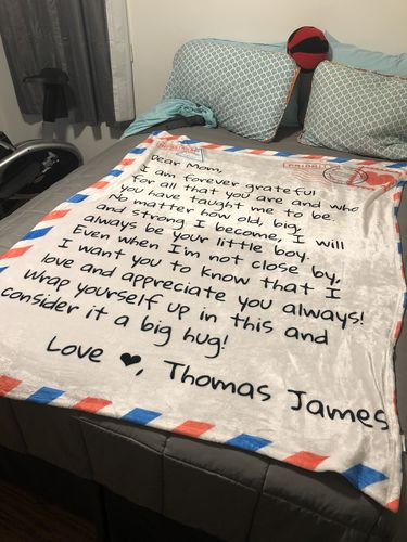 Customer photo review of Dear Mom - From Son - Personalized Giant Love Letter Blanket - SS361
