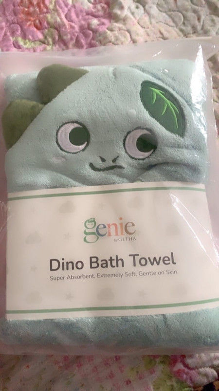 Customer photo review of Genie Dino Bath Towel