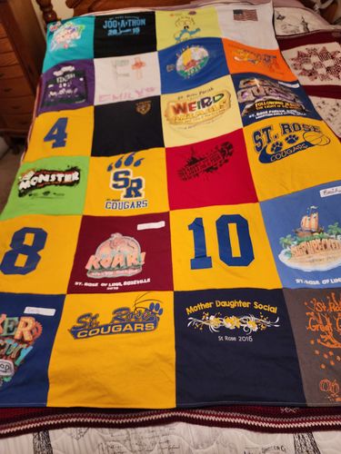 T-shirt quilt featuring cougars by Elva from CA