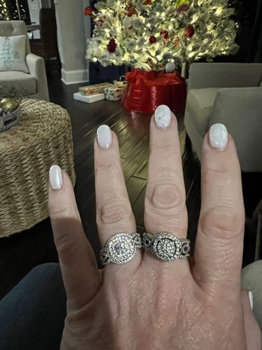 Customer photo review of Solid 925 Sterling Silver Wedding 3 Ring Set